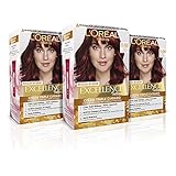 L'Oréal Paris Excellence Intense Tinte Permanente Triple Cuidado 100% Cobertura Canas Tono 6.66 Rojo Escarlata Intenso - Pack 3 unidades