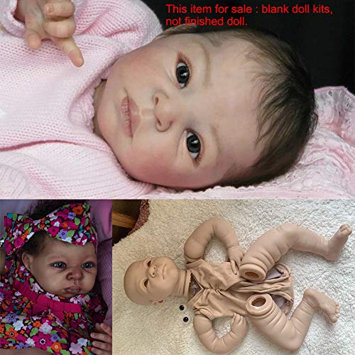 Yiran Kit de muñeca, Kit de simulación de bebé Reborn DIY de 22 Pulgadas, Cuerpo de Tela de extremidades Completas portátil Realista Kits de muñeca Reborn Cabeza de Silicona