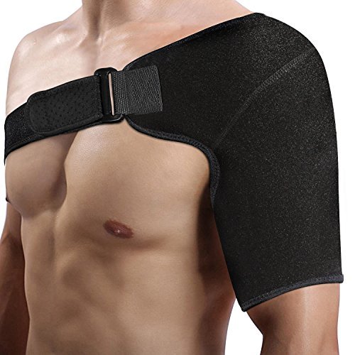 Soporte de hombro ajustable Doact: soporte de hombro para brindar más apoyo durante las actividades deportivas y de acondicionamiento físico para hombres y mujeres, se adapta al hombro izquierdo