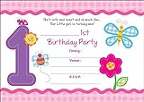 Askprints Invitaciones de cumpleaños metálicas con sobres – Invitaciones de fiesta de cumpleaños para niños o niñas (25 unidades) Rainbow, 5x7 Inch, 1er cumpleaños