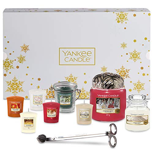 Yankee Candle, set de regalo de Navidad con accesorios y velas aromáticas, set de 11 piezas