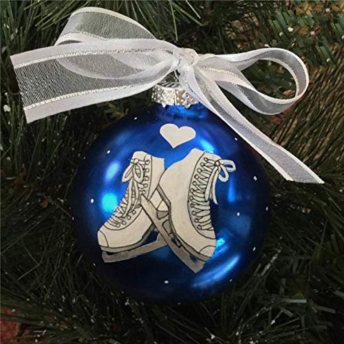 DONL9BAUER Bolas de Navidad adornos de patinaje sobre hielo bola colgante para árbol de Navidad, amor patinaje sobre hielo, inastillable, decoraciones de Navidad para vacaciones, bodas y fiestas