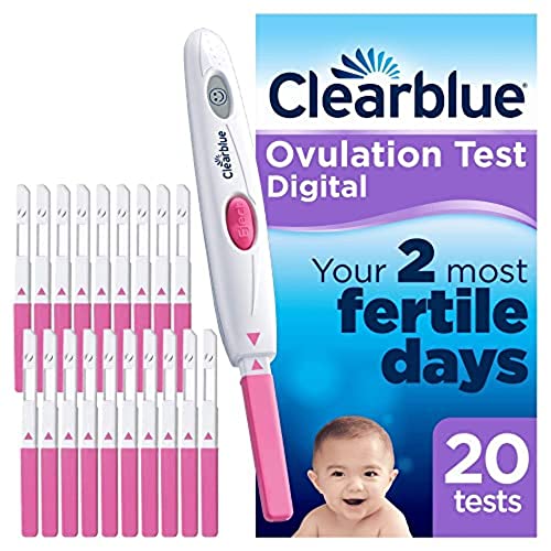 Kit de prueba de ovulación digital (OPK) - Clearblue , Probado para ayudarte a quedar embarazada, 1 soporte digital y 20 pruebas de ovulación
