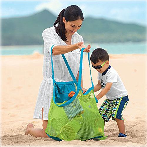 Stonges - Bolso de asas de arena de la playa para los juguetes grandes y de la ropa, 45 x 30 x 45 cm