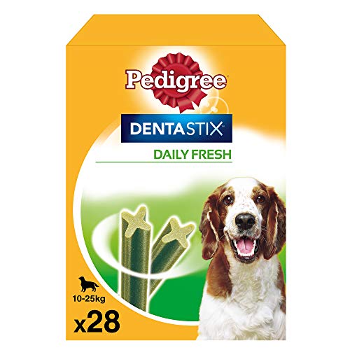 Pedigree Pack de Dentastix Fresh de uso Diario para la Limpieza Dental y Contra el Mal Aliento de Perros Medianos (28ud)
