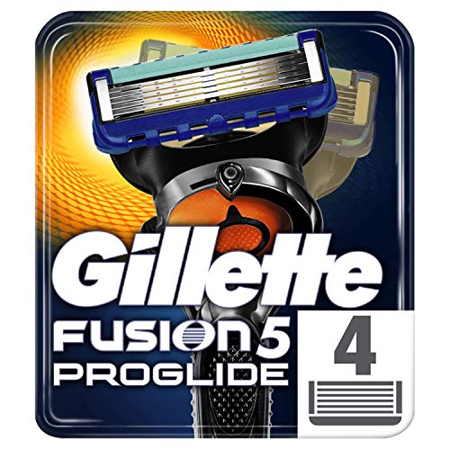 Gillette Fusion 5 ProGlide Cuchillas de Afeitar Hombre con Tecnología FlexBall, Paquete de 4 Cuchillas de Recambio