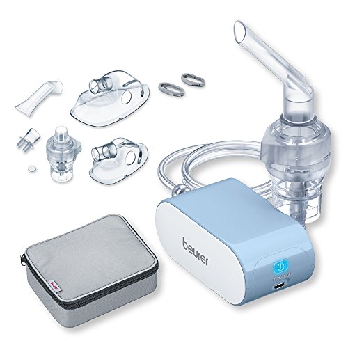Beurer IH 60 Nebulizador, silencioso y portátil con batería, inhalador con tecnología de aire comprimido del compresor para uso en resfriados, asma y otras enfermedades respiratorias