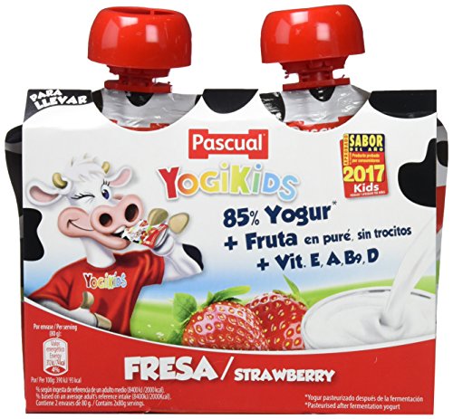 Yogur Pascual Yogikids De Fresa Para Llevar Duo 2X80G Caja De 9 Packs