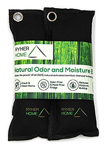 Ryher 2X Desodorante Natural para Zapatos - Elimina el olor y absorbe la humedad - Fórmula mejorada y mayor tamaño 2019 (Negro)