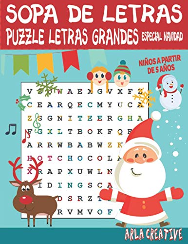 SOPA DE LETRAS Niños a partir de 5 años: Puzzle letras grandes : Pasatiempos para niños| Juegos Educativo | Tema Navidad | Para las vacaciones o el tiempo libre | idea del regalo (Especial Navidad)