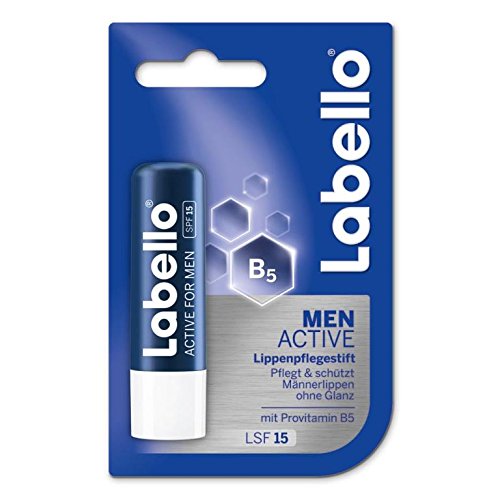 labello for MEN labio Cuidado Active Care, 3 Pack (3 x 5,5 ml)