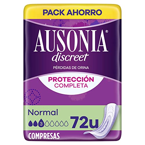 Ausonia Discreet Compresas Incontinencia Mujer, Normal, 72 Unidades, Protección Completa que Apenas Notarás