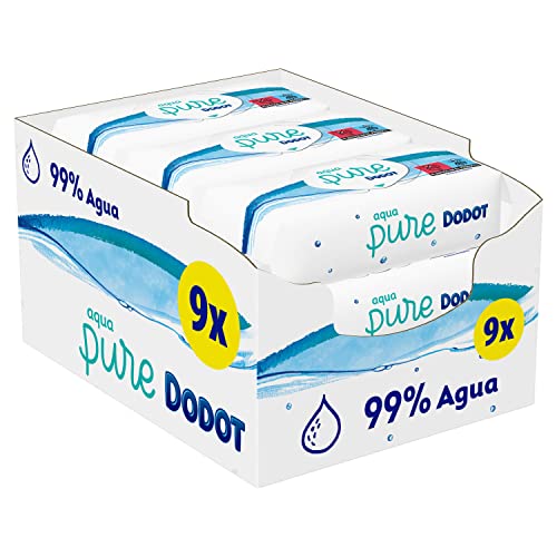 Dodot Toallitas Aqua Pure para Bebé, 99% Agua, 432 Unidades, ( Paquete de 9 x48)