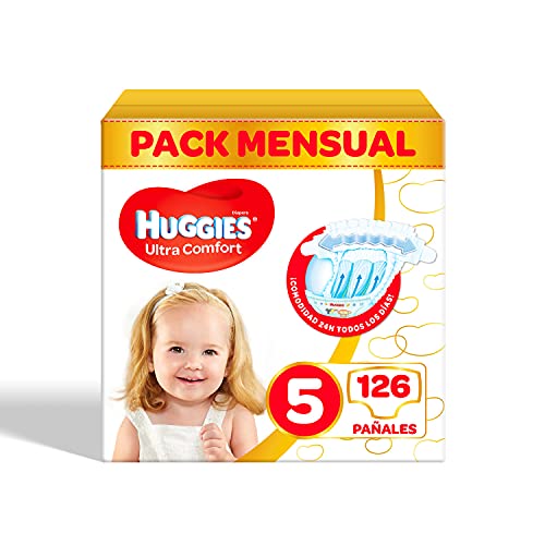Huggies Ultra Comfort - Pañales para bebé , Pañales Talla 5 (11-25 kg) – 126 pañales