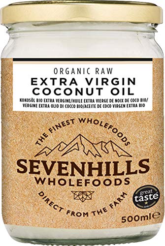 Sevenhills Wholefoods Aceite De Coco Virgen Extra Orgánico, Crudo, Prensado En Frío 500ml