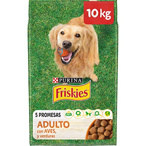 Purina Friskies Pienso para Perro Adulto con Aves y Verduras, saco de 10kg