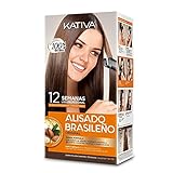 Kativa Kit Alisado Brasileño - Tratamiento Alisado Profesional en casa - Hasta 12 Semanas de duración - Alisado Keratina - Keratina Vegetal - Sin formol