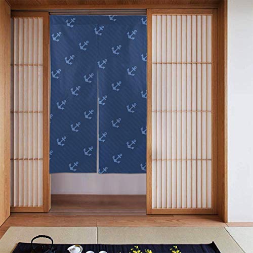 Paneles de cortina opacas con diseño de ondas de estilo japonés para habitación de niñas, guardería esencial, cortinas opacas con aislamiento térmico, 86,6 x 132,8 cm