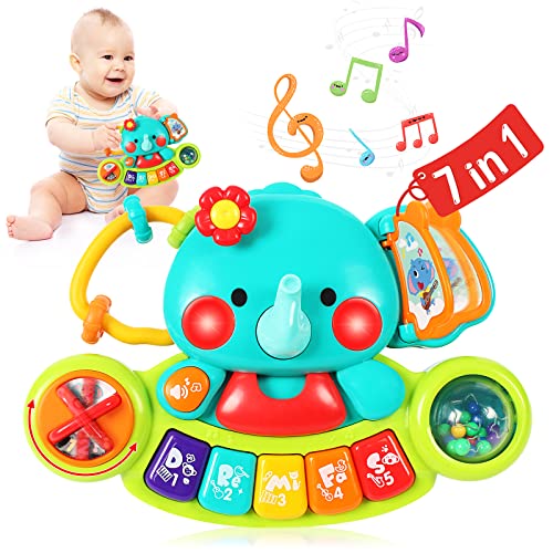 EastSun Juguete educativo temprano de elefante musical para bebé de 6 meses