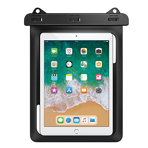 MoKo Funda Impermeable - Universal Waterproof para Aire Libre Compatible con iPad 9 10.2 2021, iPad 8/7 10.2, Air 5/4 10,9, Air 3 10.5, iPad Pro 11, Galaxy Tab A7 10.4, Tab S6 10.5, Tab E9.6, Negro