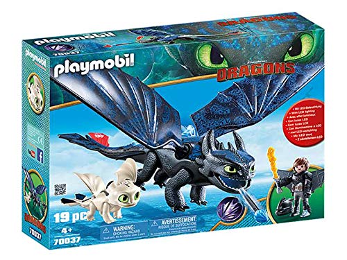 PLAYMOBIL DreamWorks Dragons 70037 Hipo y Desdentao con bebé Dragón, A partir de 4 años