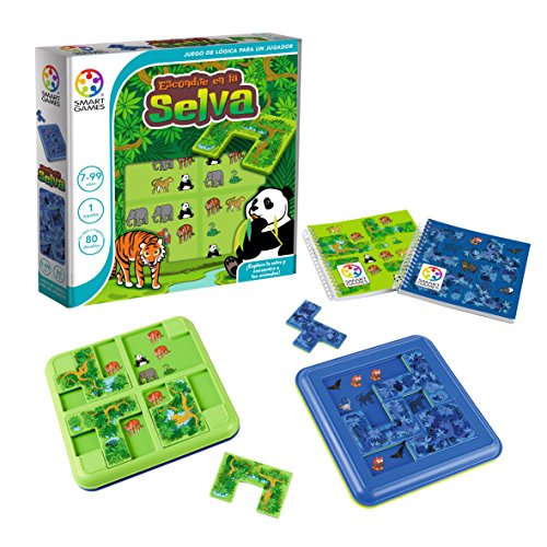 Games-SG105ES Smart Games-Escondite en la Selva, educativo para niños, juegos de mesa infantiles, niño, smartgames, juguete puzzle para pequeños (Ludilo SG105ES)