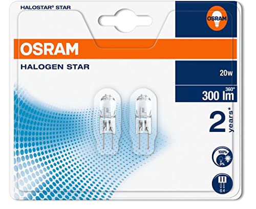OSRAM BLI2 Bombilla, G4, 20 watts, Trasparente, 2 unidades