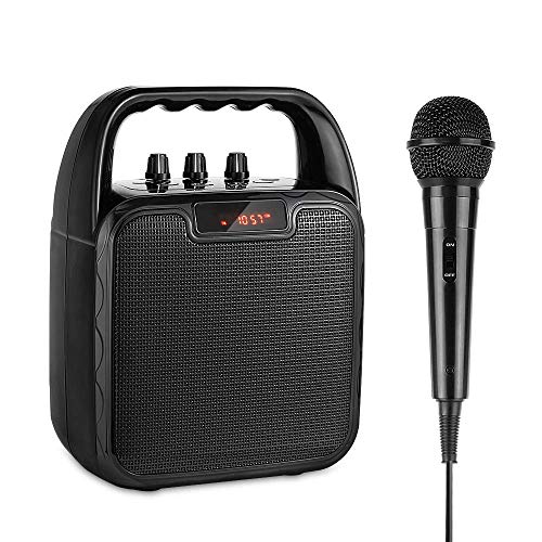 ARCHEER Altavoz Bluetooth Portatiles Karaoke con Micrófono, PA Sistema Profesional con Radio FM, Soporta Bluetooth/Aux-in/USB/TF, Megafonía Portatil con Micro para Fiestas,Boda,Músicos Callejeros