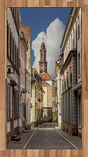 ABAKUHAUS Europeo Alfombra de Área, Calles Heidelberg, Ideal para Sala de Estar o Comedor Resistente a Manchas, 80 x 150 cm, Multicolor