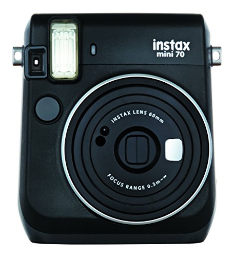 Instax Mini 70, Cámara instantánea analógica (ISO 800, 0.37x, f 60 mm, 1:12.7, Flash automático), Tamaño Único, Negro