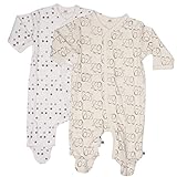 pippi Nightsuit W/F-Buttons (2-Pack) Pijama, Marfil (Off-White), 56 cm para Bebés
