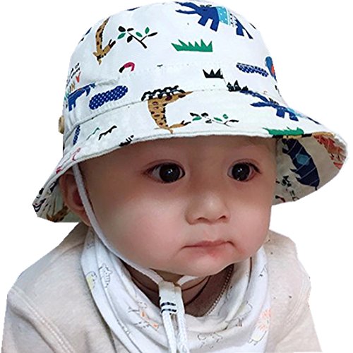 Tyidalin Sombrero de Sol para Niños Bebés Verano Algodón Ajustable Pescador Gorra Protección de Sol Anti UV
