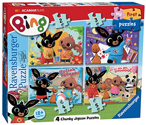 Ravensburger-6834 Ravensburger Bing Bunny-My First Jigsaw Puzzles (2, 3, 4 y 5 Piezas) Juguete para niños de 18 Meses y más, Multicolor (6834)