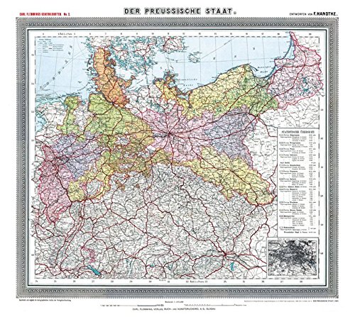 Historische Preussenkarte / DER PREUSSISCHE STAAT - 1905 [gerollt]: Carl Flemmings Generalkarte, No. 2.